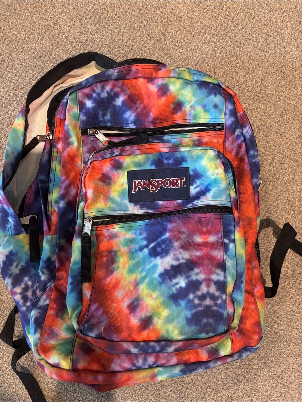 Jansport Tie-Dye Backpack - Red, Blue, Green, Purple, Yellow